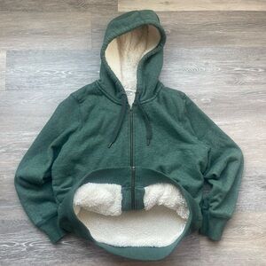 L.L Bean Green Sherpa Lined Jacket